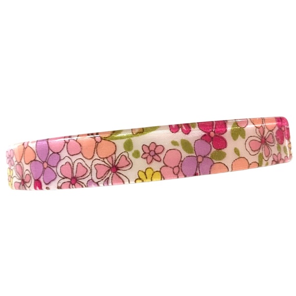 Floral Resin Bar Barrette Pair - Picture 3 of 5